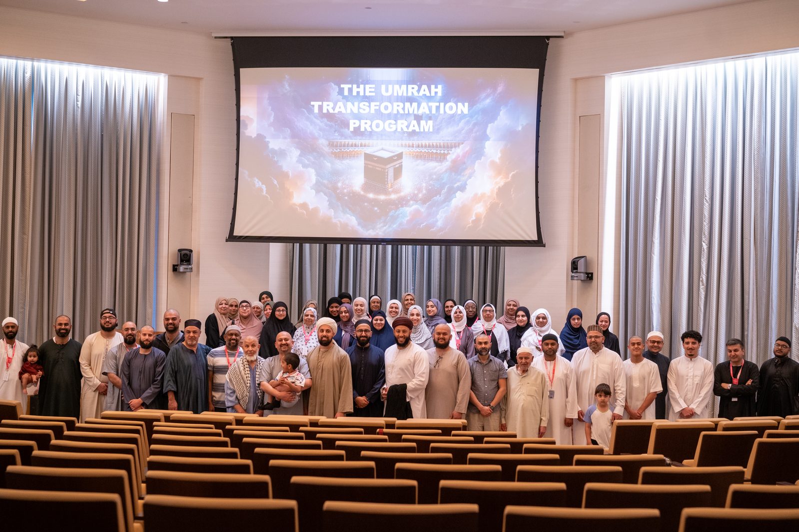 The full group gathered in the lecture hall