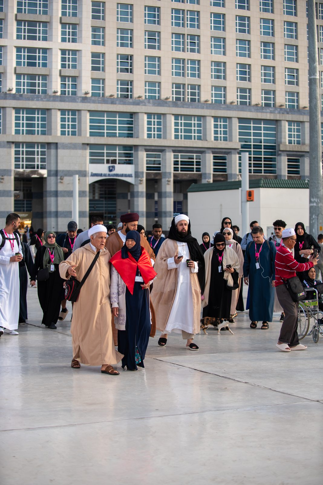 Pilgrims arriving on the streets of Madinah