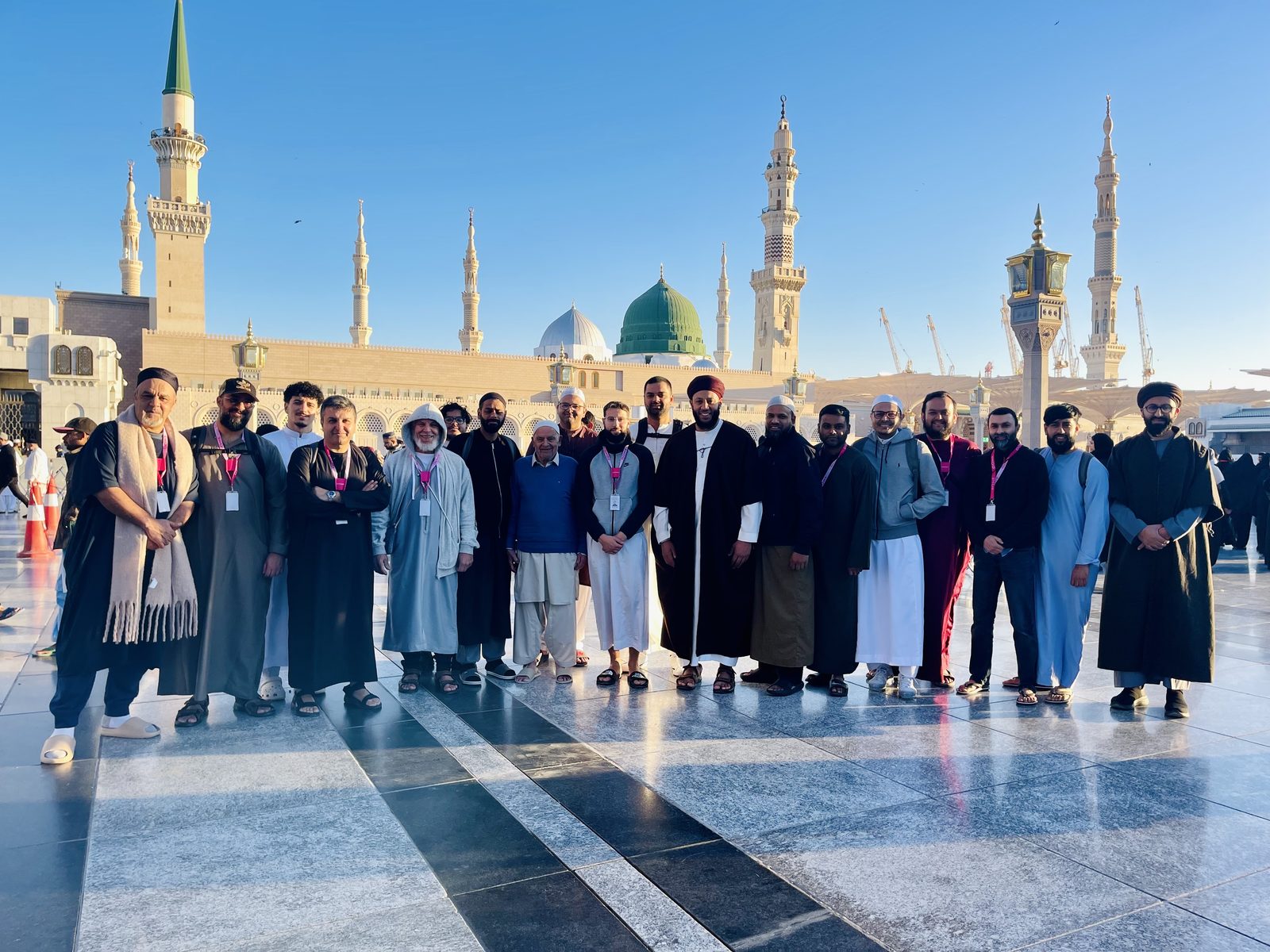 Group photo in front of the Prophet's Mosque, Madinah